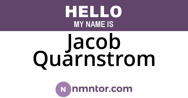 Jacob Quarnstrom