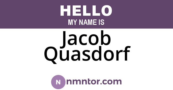 Jacob Quasdorf