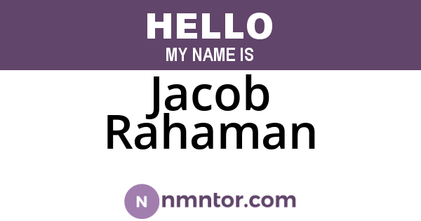 Jacob Rahaman