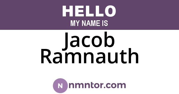 Jacob Ramnauth