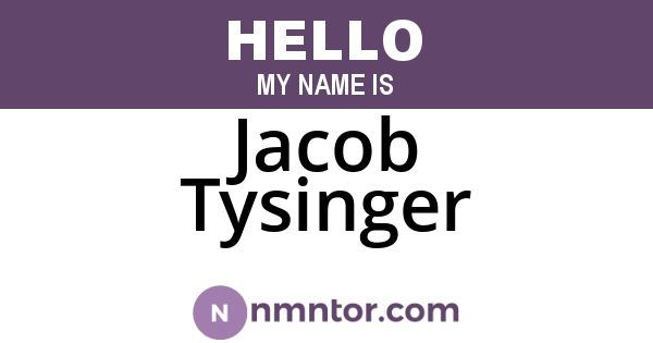Jacob Tysinger