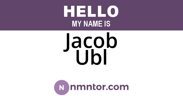 Jacob Ubl