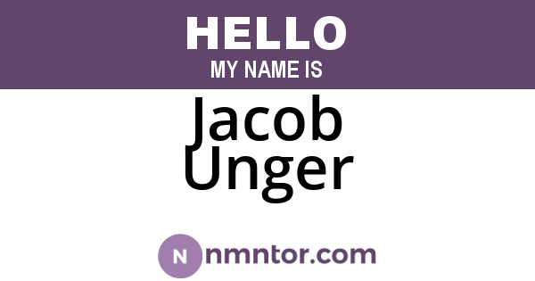 Jacob Unger