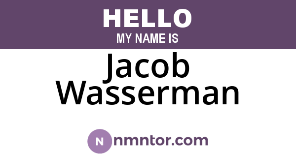 Jacob Wasserman