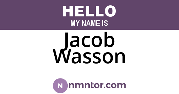 Jacob Wasson