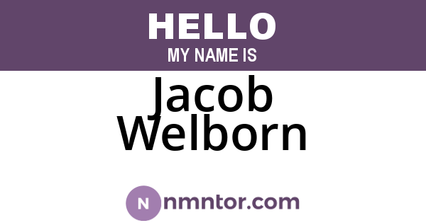 Jacob Welborn