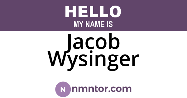 Jacob Wysinger