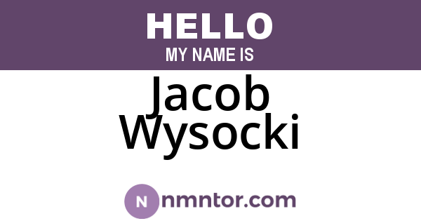 Jacob Wysocki
