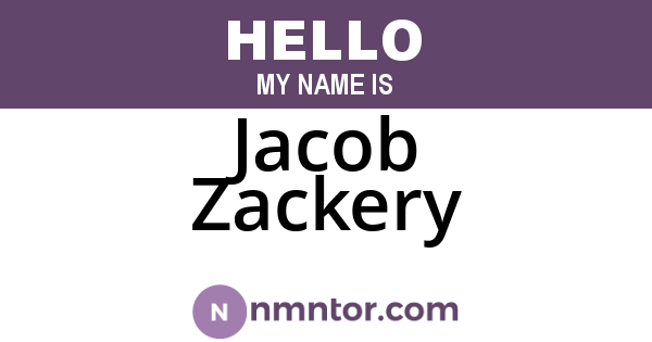 Jacob Zackery
