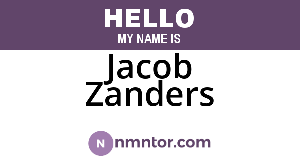 Jacob Zanders