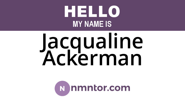 Jacqualine Ackerman