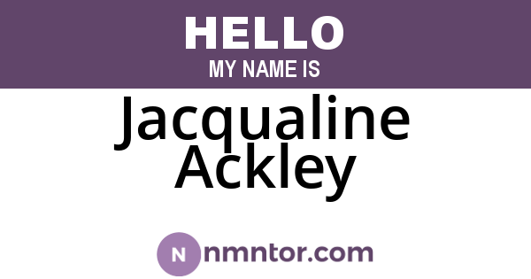 Jacqualine Ackley