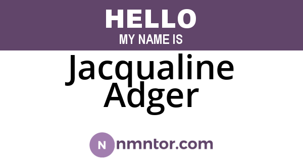 Jacqualine Adger