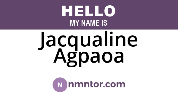 Jacqualine Agpaoa