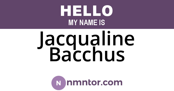 Jacqualine Bacchus