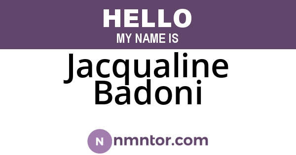 Jacqualine Badoni