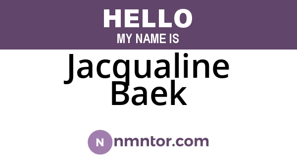 Jacqualine Baek