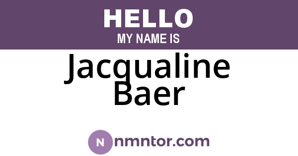 Jacqualine Baer