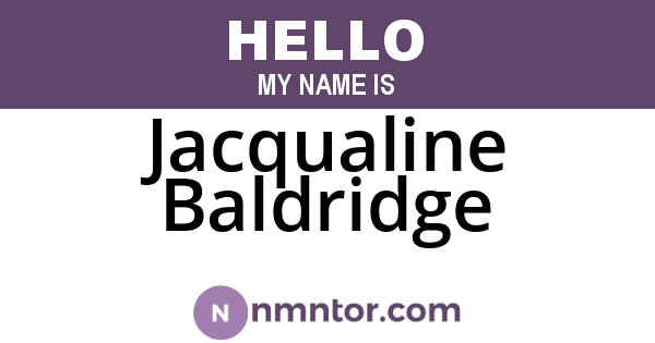 Jacqualine Baldridge