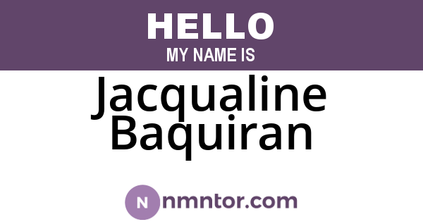 Jacqualine Baquiran