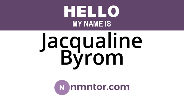 Jacqualine Byrom