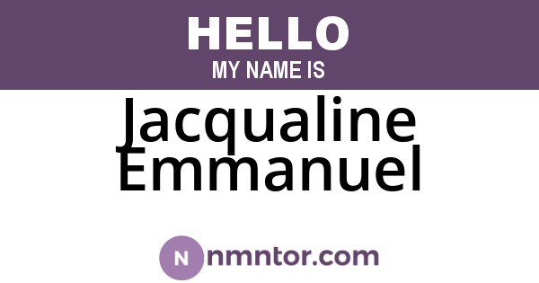 Jacqualine Emmanuel
