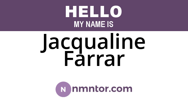 Jacqualine Farrar