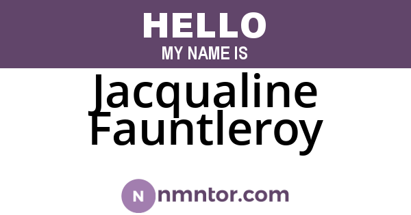Jacqualine Fauntleroy