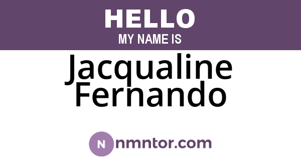 Jacqualine Fernando