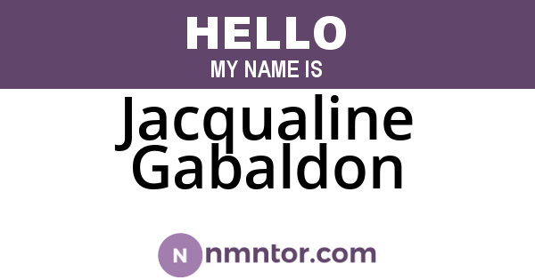 Jacqualine Gabaldon