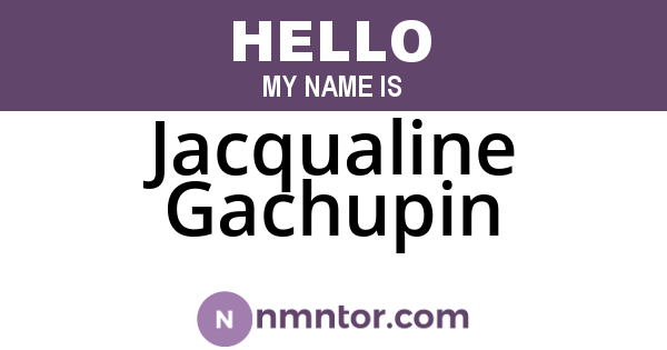 Jacqualine Gachupin