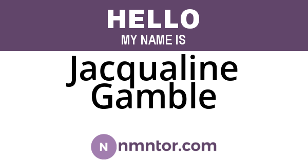 Jacqualine Gamble