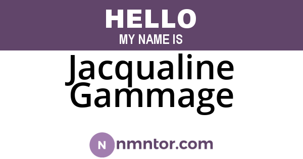 Jacqualine Gammage