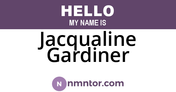 Jacqualine Gardiner