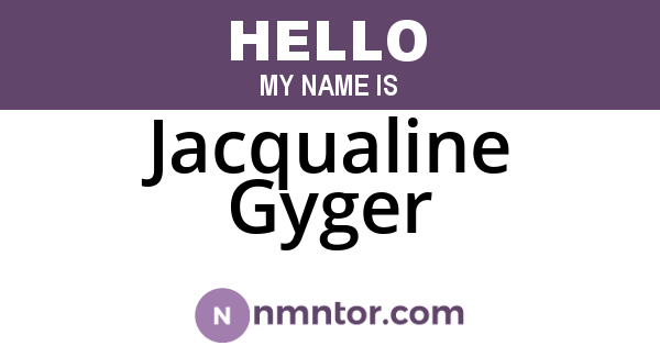 Jacqualine Gyger