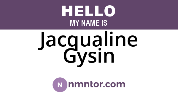 Jacqualine Gysin