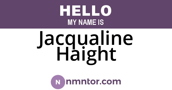 Jacqualine Haight