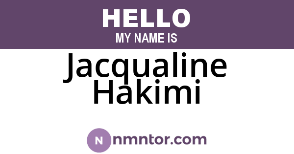 Jacqualine Hakimi