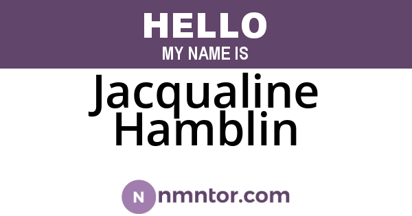 Jacqualine Hamblin