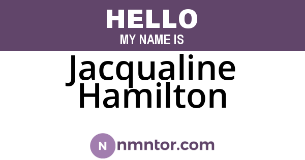 Jacqualine Hamilton