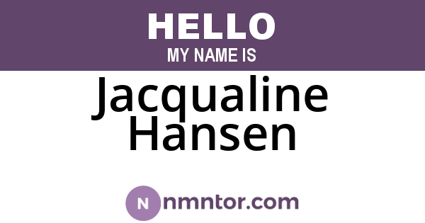 Jacqualine Hansen