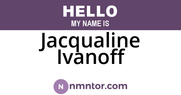 Jacqualine Ivanoff