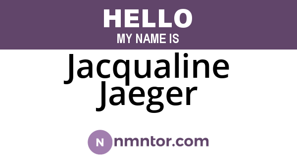 Jacqualine Jaeger