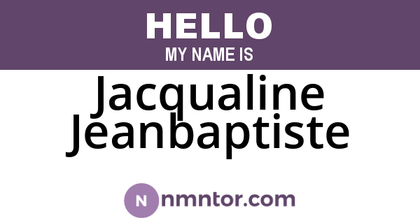 Jacqualine Jeanbaptiste