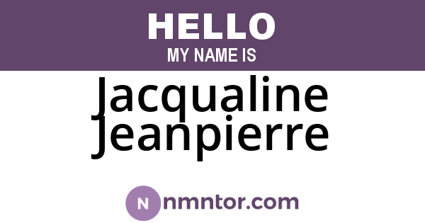 Jacqualine Jeanpierre
