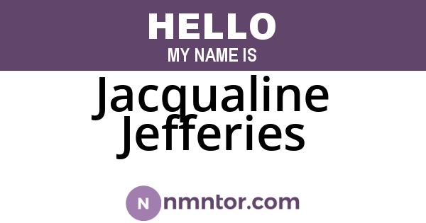 Jacqualine Jefferies