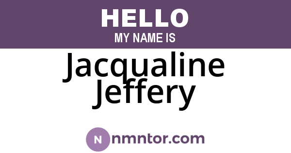 Jacqualine Jeffery