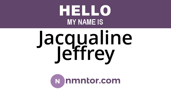 Jacqualine Jeffrey