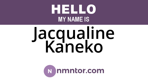 Jacqualine Kaneko