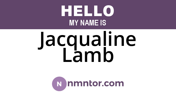 Jacqualine Lamb